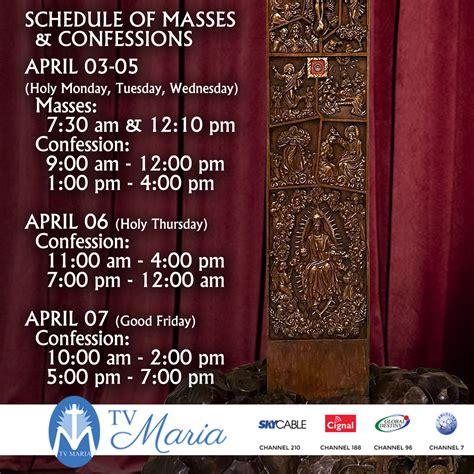 manila cathedral mass schedule sunday|HOLY WEEK 2023 Here is the complete .